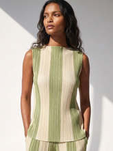 Blusa Sara Listra Capim Limão e Branca