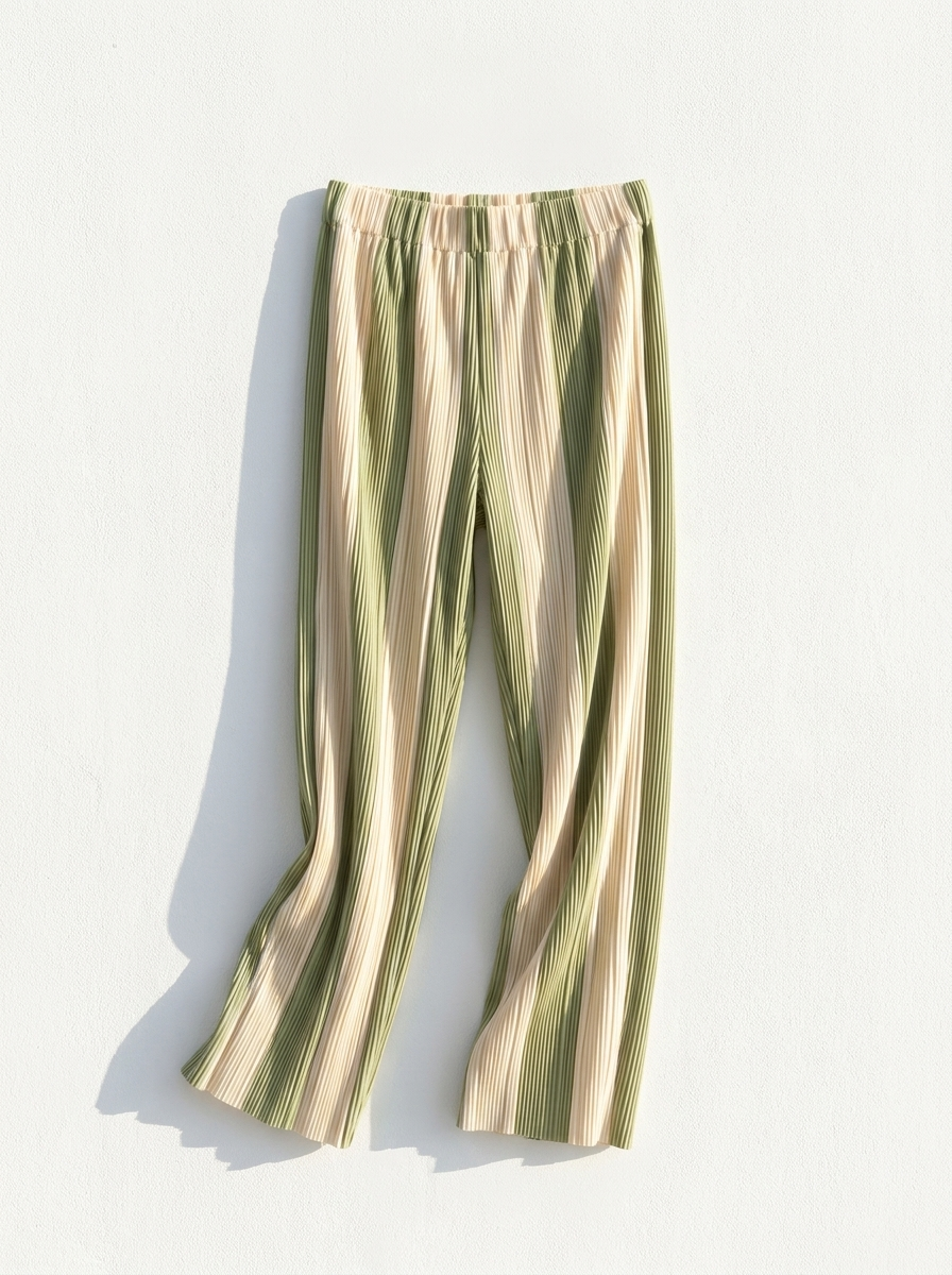 Calça Sara Listra Capim Limão e Branca