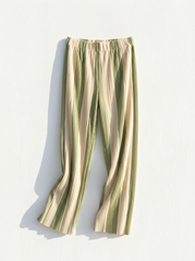 Calça Sara Listra Capim Limão e Branca